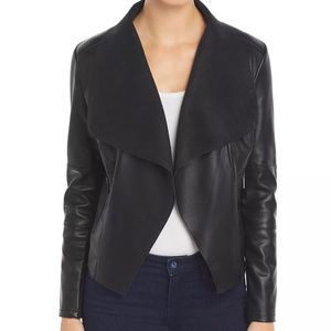Bagatelle draped faux leather jacket